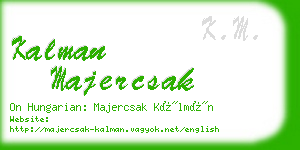 kalman majercsak business card